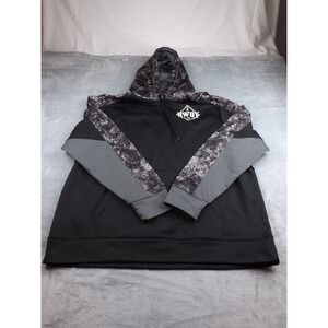 Sport Tek Hoodie Men's XL Black/Gray/White Camo‎ Pullover Fleece Lined RWDY Logo
